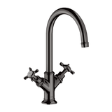 AXOR Axor Montreux 2-grebs håndvaskarmatur med siventil - poleret sort krom