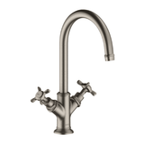 AXOR Axor Montreux 2-grebs håndvaskarmatur med siventil - steel-optik