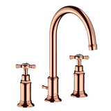 AXOR Axor Montreux 3-huls håndvaskarmatur med løft-op bundventil - børstet rødguld