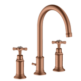 AXOR Axor Montreux 3-huls håndvaskarmatur med løft-op bundventil - børstet rødguld