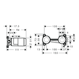 AXOR Axor Uno håndvaskarmatur til indbygning komplet sæt - 225mm - krom