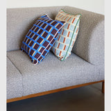 Bad&Design Hübsch - Agenda Cushion pude - Flerfarvet/Brun/Blå