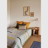 Bad&Design Hübsch Twist Sengetæppe Block 260×260 - mørkegrøn/ Flerfarvet