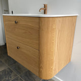 Customized by KNAST Snedkermøbler Snedkermøbel by Skjødt Snedkeri - Round 120x48x55cm / 2 skuffer - inkl Corian vask