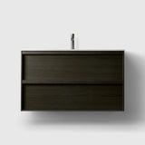 HAVEN Badeværelsesmøbler HAVEN H2/100 - Dark Wood med bordplade i hvid solid surface