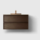 HAVEN Badeværelsesmøbler HAVEN H2/100 - Smoked Oak Wood med stenbordplade