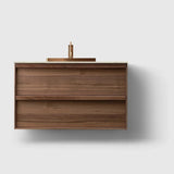 HAVEN Badeværelsesmøbler HAVEN H2/100 - Walnut Wood med stenbordplade