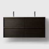 HAVEN Badeværelsesmøbler HAVEN H2/120 - Dark Wood med bordplade i hvid solid surface