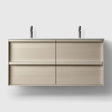 HAVEN Badeværelsesmøbler HAVEN H2/120 - Light Ash Wood med bordplade i hvid solid surface