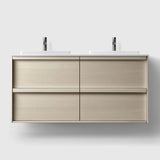 HAVEN Badeværelsesmøbler HAVEN H2/120 - Light Ash Wood med bordplade i hvid solid surface