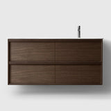 HAVEN Badeværelsesmøbler HAVEN H2/120 - Smoked Oak Wood med bordplade i porcelæn