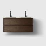 HAVEN Badeværelsesmøbler HAVEN H2/120 - Smoked Oak Wood med stenbordplade