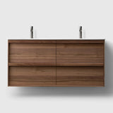 HAVEN Badeværelsesmøbler HAVEN H2/120 - Walnut Wood med bordplade i porcelæn