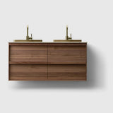 HAVEN Badeværelsesmøbler HAVEN H2/120 - Walnut Wood med stenbordplade