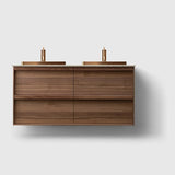 HAVEN Badeværelsesmøbler HAVEN H2/120 - Walnut Wood med stenbordplade