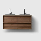HAVEN Badeværelsesmøbler HAVEN H2/120 - Walnut Wood med stenbordplade