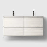 HAVEN Badeværelsesmøbler HAVEN H2/120 - White Wood med bordplade i hvid solid surface