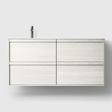 HAVEN Badeværelsesmøbler HAVEN H2/120 - White Wood med vask til højre/venstre i porcelæn