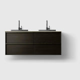 HAVEN Badeværelsesmøbler HAVEN H2/140 - Dark Wood med stenbordplade