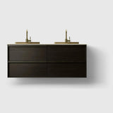 HAVEN Badeværelsesmøbler HAVEN H2/140 - Dark Wood med stenbordplade