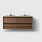 HAVEN Badeværelsesmøbler HAVEN H2/140 - Walnut Wood med stenbordplade