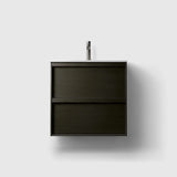 HAVEN Badeværelsesmøbler HAVEN H2/60 - Dark Wood med bordplade i hvid solid surface