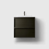 HAVEN Badeværelsesmøbler HAVEN H2/60 - Dark Wood med bordplade i hvid solid surface