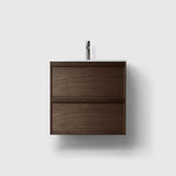 HAVEN Badeværelsesmøbler HAVEN H2/60 - Smoked Oak Wood med bordplade i hvid solid surface