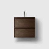 HAVEN Badeværelsesmøbler HAVEN H2/60 - Smoked Oak Wood med bordplade i porcelæn