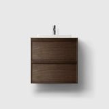 HAVEN Badeværelsesmøbler HAVEN H2/60 - Smoked Oak Wood med stenbordplade