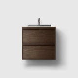 HAVEN Badeværelsesmøbler HAVEN H2/60 - Smoked Oak Wood med stenbordplade