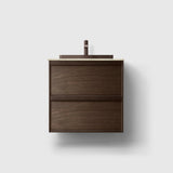 HAVEN Badeværelsesmøbler HAVEN H2/60 - Smoked Oak Wood med stenbordplade