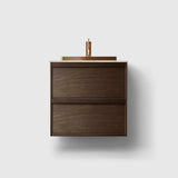 HAVEN Badeværelsesmøbler HAVEN H2/60 - Smoked Oak Wood med stenbordplade