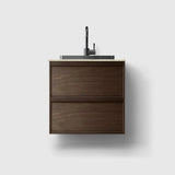 HAVEN Badeværelsesmøbler HAVEN H2/60 - Smoked Oak Wood med stenbordplade