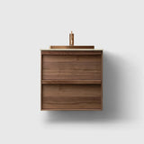 HAVEN Badeværelsesmøbler HAVEN H2/60 - Walnut Wood med stenbordplade