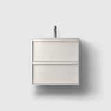 HAVEN Badeværelsesmøbler HAVEN H2/60 - White Wood med bordplade i hvid solid surface