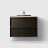 HAVEN Badeværelsesmøbler HAVEN H2/80 - Dark Wood med stenbordplade