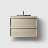 HAVEN Badeværelsesmøbler HAVEN H2/80 - Light Ash Wood med stenbordplade