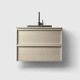 HAVEN Badeværelsesmøbler HAVEN H2/80 - Light Ash Wood med stenbordplade