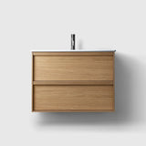 HAVEN Badeværelsesmøbler HAVEN H2/80 - Oak Wood med bordplade i porcelæn