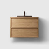 HAVEN Badeværelsesmøbler HAVEN H2/80 - Oak Wood med stenbordplade