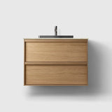 HAVEN Badeværelsesmøbler HAVEN H2/80 - Oak Wood med stenbordplade