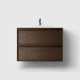 HAVEN Badeværelsesmøbler HAVEN H2/80 - Smoked Oak Wood med stenbordplade