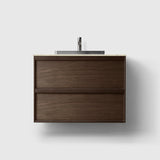 HAVEN Badeværelsesmøbler HAVEN H2/80 - Smoked Oak Wood med stenbordplade