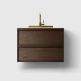 HAVEN Badeværelsesmøbler HAVEN H2/80 - Smoked Oak Wood med stenbordplade