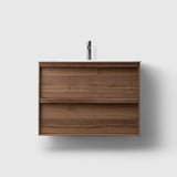 HAVEN Badeværelsesmøbler HAVEN H2/80 - Walnut Wood med bordplade i porcelæn