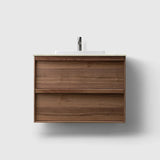 HAVEN Badeværelsesmøbler HAVEN H2/80 - Walnut Wood med stenbordplade