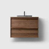 HAVEN Badeværelsesmøbler HAVEN H2/80 - Walnut Wood med stenbordplade