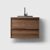 HAVEN Badeværelsesmøbler HAVEN H2/80 - Walnut Wood med stenbordplade