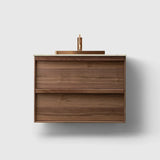 HAVEN Badeværelsesmøbler HAVEN H2/80 - Walnut Wood med stenbordplade